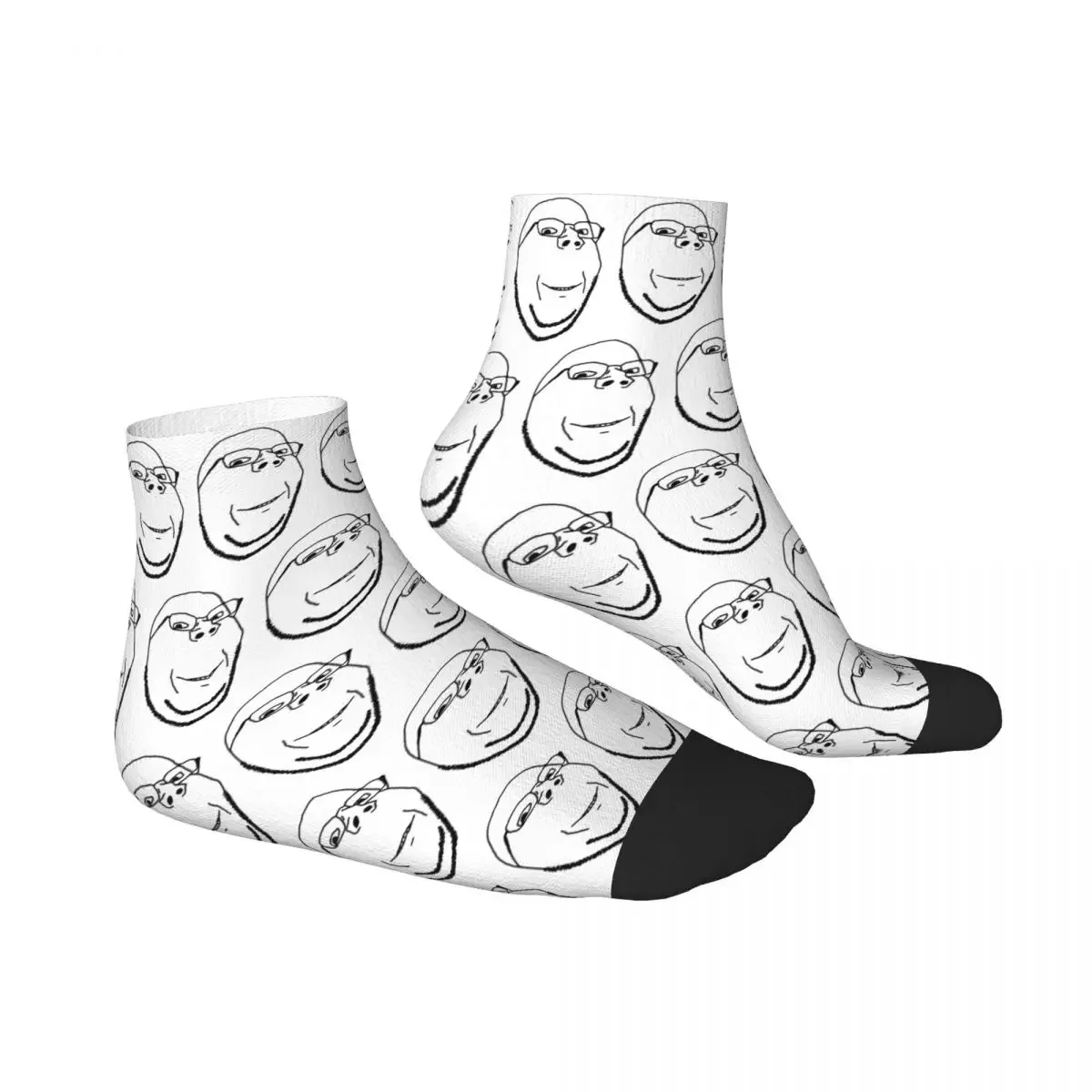 Smiling Wholesome Wojak Soyjak Socks Harajuku Sweat Absorbing Stockings All Season Socks Accessories for Man Woman Gifts