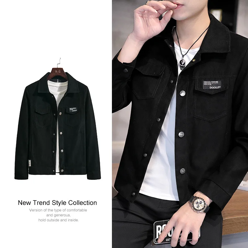 ملابس عمل أنيقة للرجال لربيع وخريف ملابس عمل جديدة عصرية غير رسمية بياقة مقلوبة ملابس رجالية #3