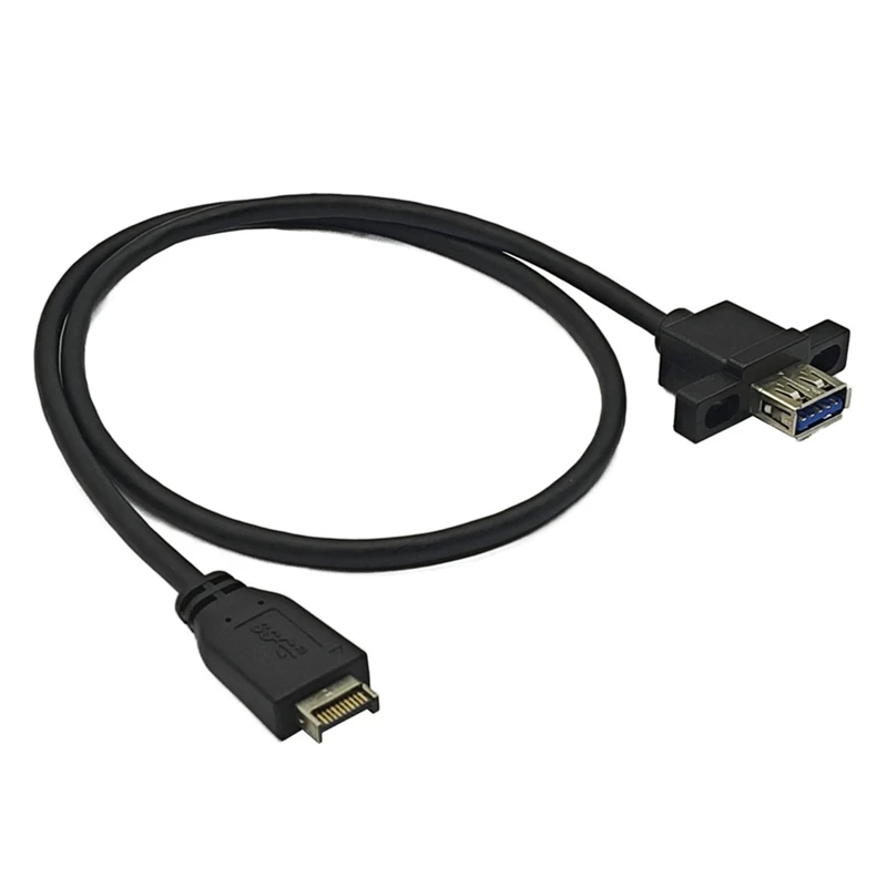 Y42A-TYPE-E To USB 3.2 GEN2 10Gbps Female Front Panel Extension Cable USB3.2 TYPE-A Connector With Screw Hole For Desktop