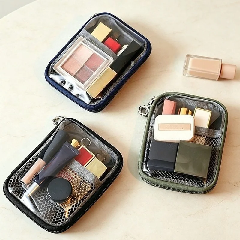 Makeup Bag Portable Cosmetic Pouch - Compact Cube Design - for Travel Outdoor Gym Bathroom Vanity - Makeup Organizer Bag Holder