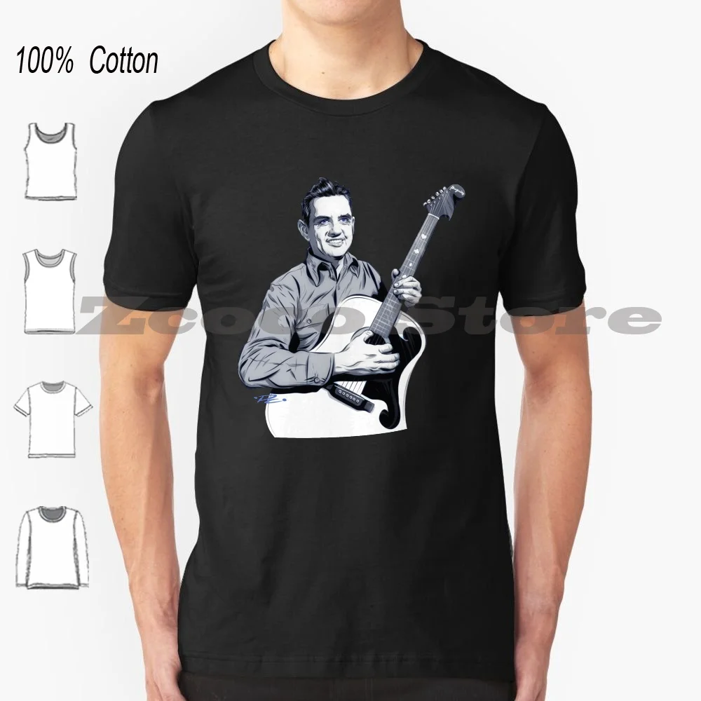 

Merle Travis-An Illustration By Paul 100% Cotton Men And Women Soft Fashion T-Shirt Merle Travis Paul Usa Country Artist