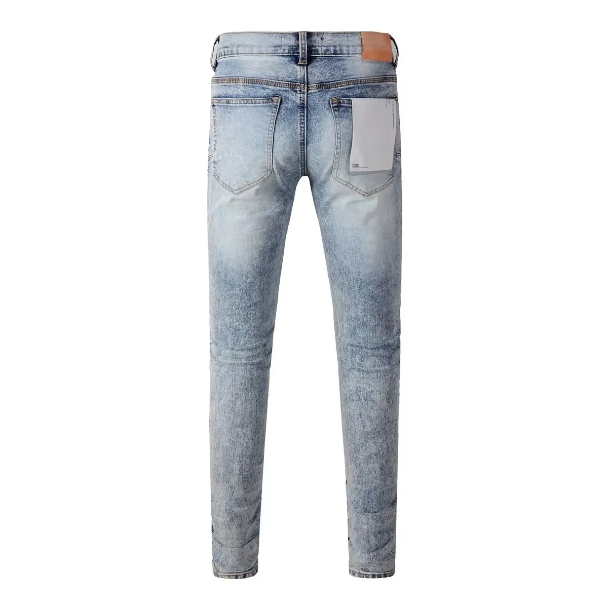 Jeans violets College à la mode pour hommes, pantalons de marques, réparation de qualité supérieure, taille basse, maigre, impression de embau, faire de vieux pantalons, streetwear