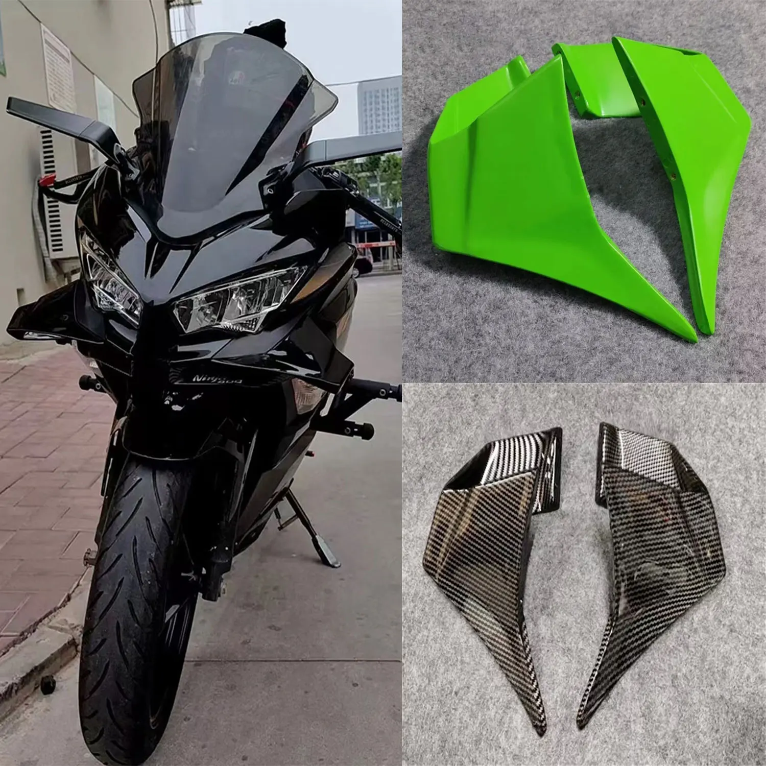 For Kawasaki Ninja 400 EX400 Z400 2018-2021 22 2023 2024 Motorcycle Mirrors Winglets Aerodynamic Wind Side Wings Spoiler Fairing