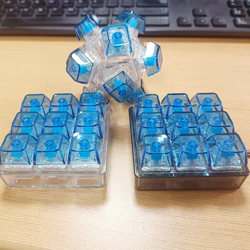 9/12 Keys Mechanical Keyboard Axis Tester Stress Relief Toy Keyboard Button Keycap Decompression Fidget Toys For Adults Gift
