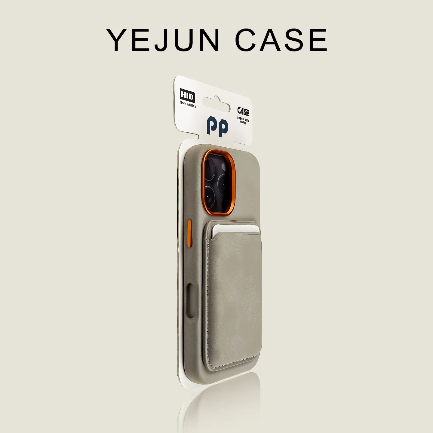 Applicable to iphone16/16pro mobile phone case 17 titanium gray elephant leather pattern Apple 16promax magnetic card bag 15