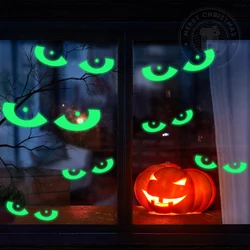 Halloween Stickers Luminous Eyes Ghost Party Decoration Stickers Fluorescent Horror Wall Stickers Holiday Party Room Decoration