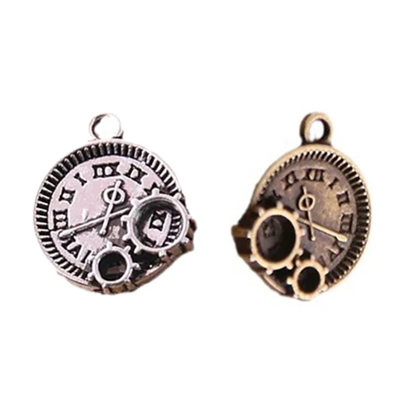 Pack Of 30 Unique Antique Alloy Clock Pendant Artistic Clock Pendants Versatile Alloy Charm For Custom Jewelry Creation C1FC