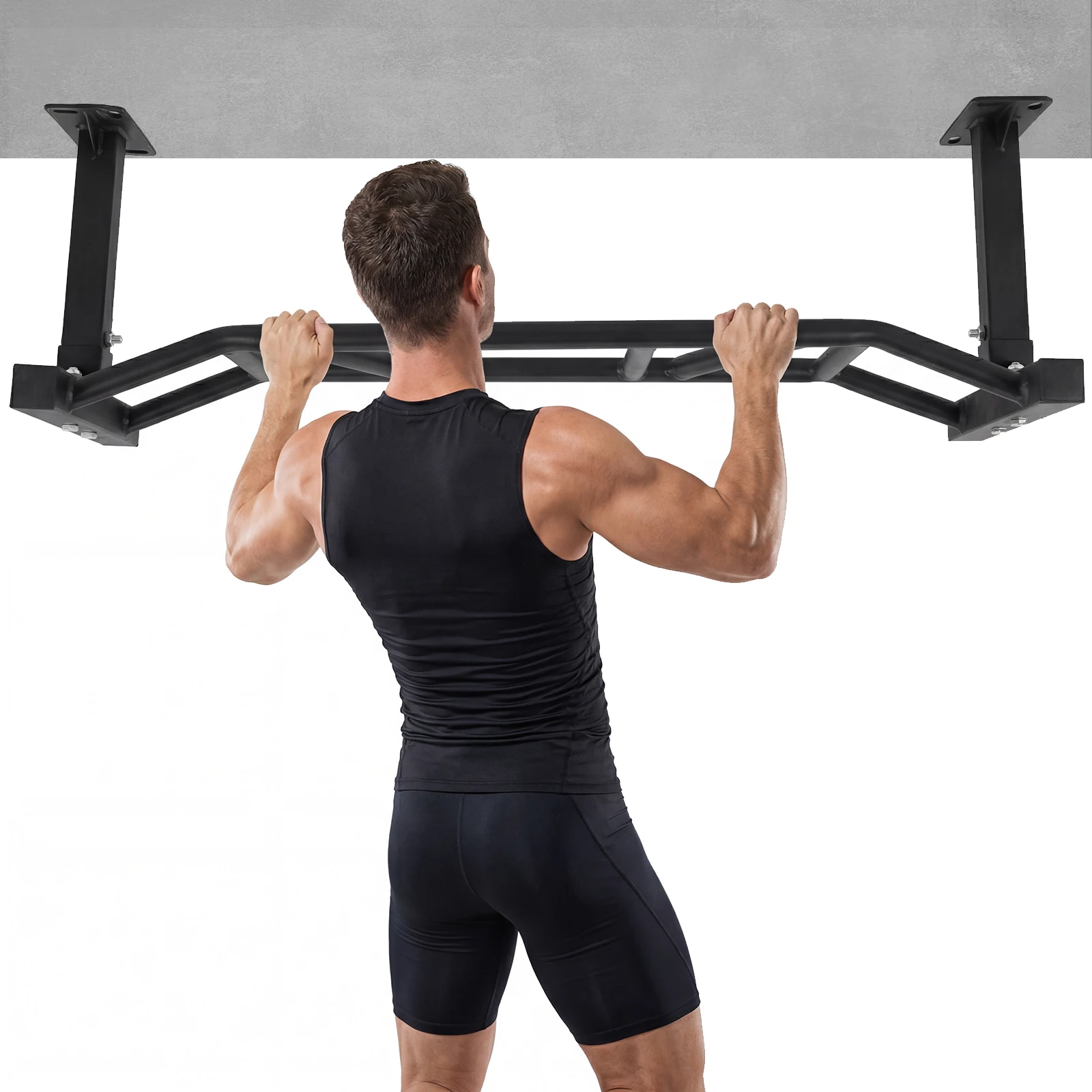 47 Inch Adjustable Ceiling Mount Pull Up Bar