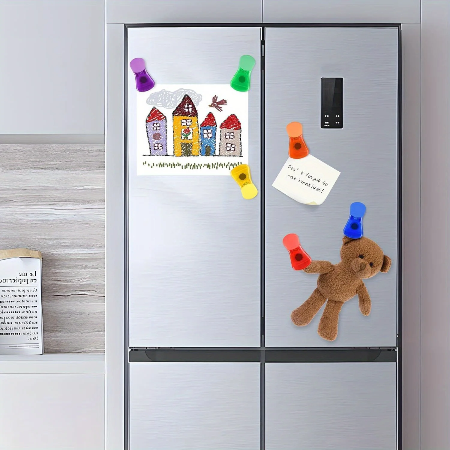 12Pcs Magnetic Sealing Clips Reusable Food Bag Clips Random Color Fridge Magnet Clamp Kitchen Storage Organizer