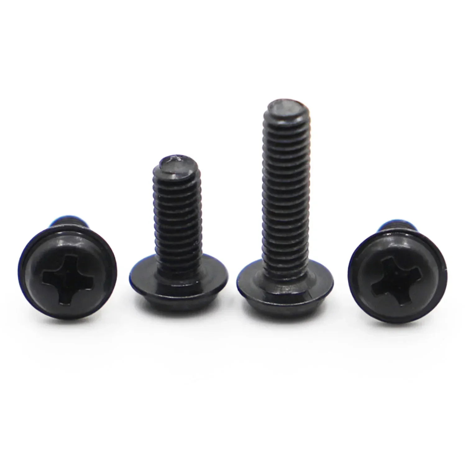 

M1.7 M2 M2.5 M3 M4 M5 M6 DIN967 PWM Black Pan Padded Bolt Referral Computer Case Chassis Fixed Motherboard Screws With Pad
