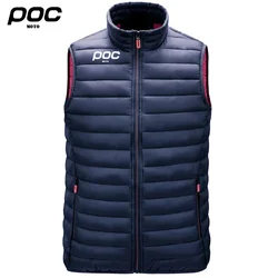 Moto Poc Men Solid Zipper Sleeveless Down Vests Hot Fashion Male Winter Casual Waistcoat Windproof Warm Cycling Jackets 5 Color