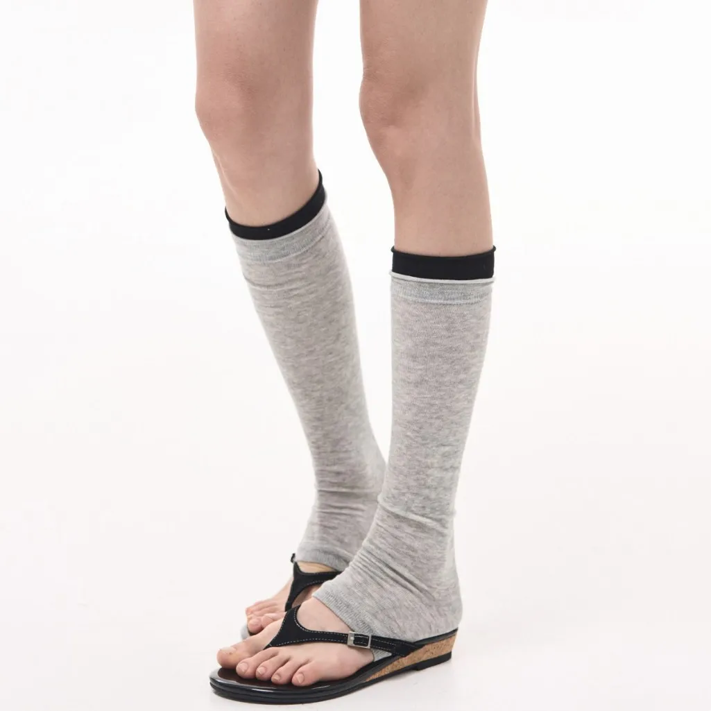 Summer Thin Leg Warmers Women Double-layer Splicing Leg Cover Korean Foot Stepping Leg Warmers Foot Cover Calf Socks Stockings