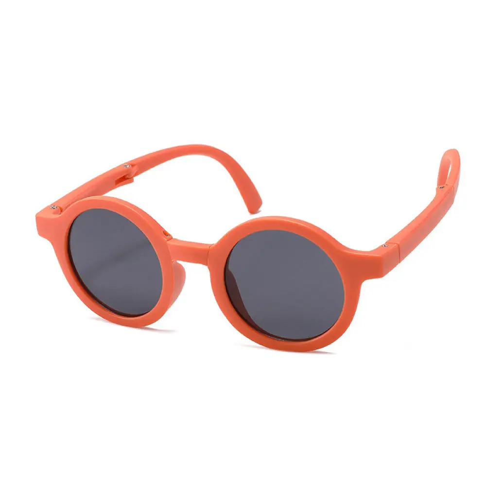 Cute Folding Children Sunglasses Portable Kids Eyewear Summer Sun Protection Round Shades For Outdoor Activity Party