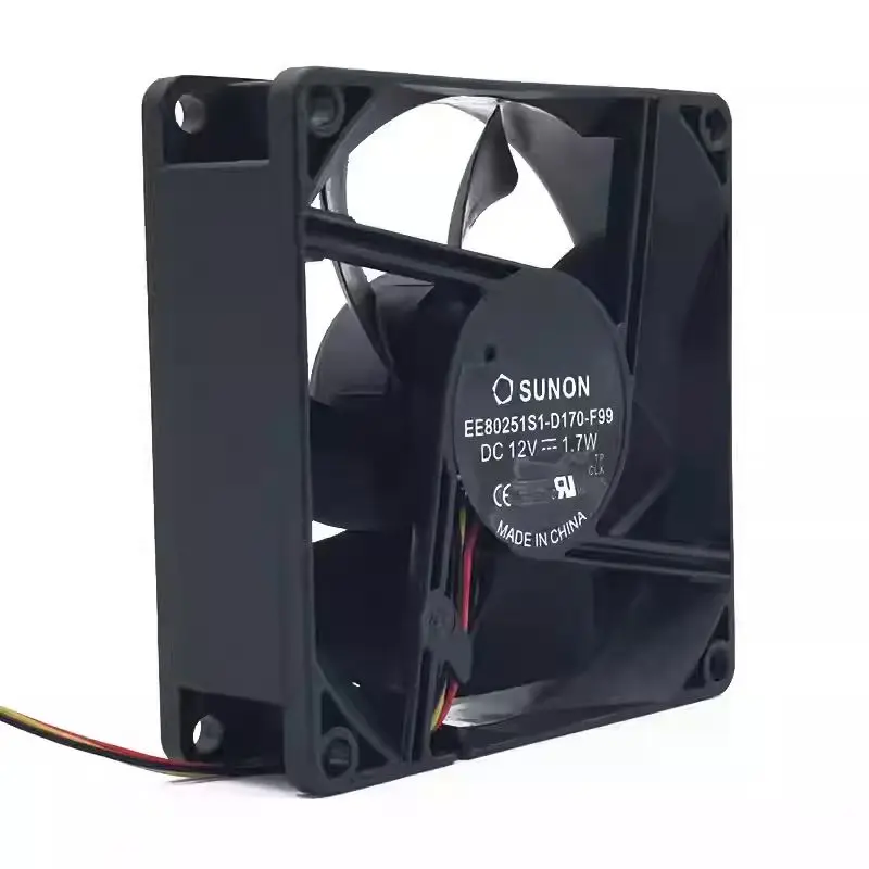 EP6127A Fan for Sunon Cooling Fan EE80251S1-D170-F99 DC 12V 1.7W 3-Pin Connector 80mm 80x80x25mm Server Square Fan