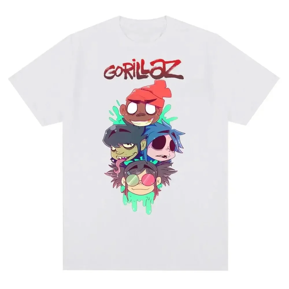 Music Band Gorillazs Punk Rock Print T Shirt 90s Casual