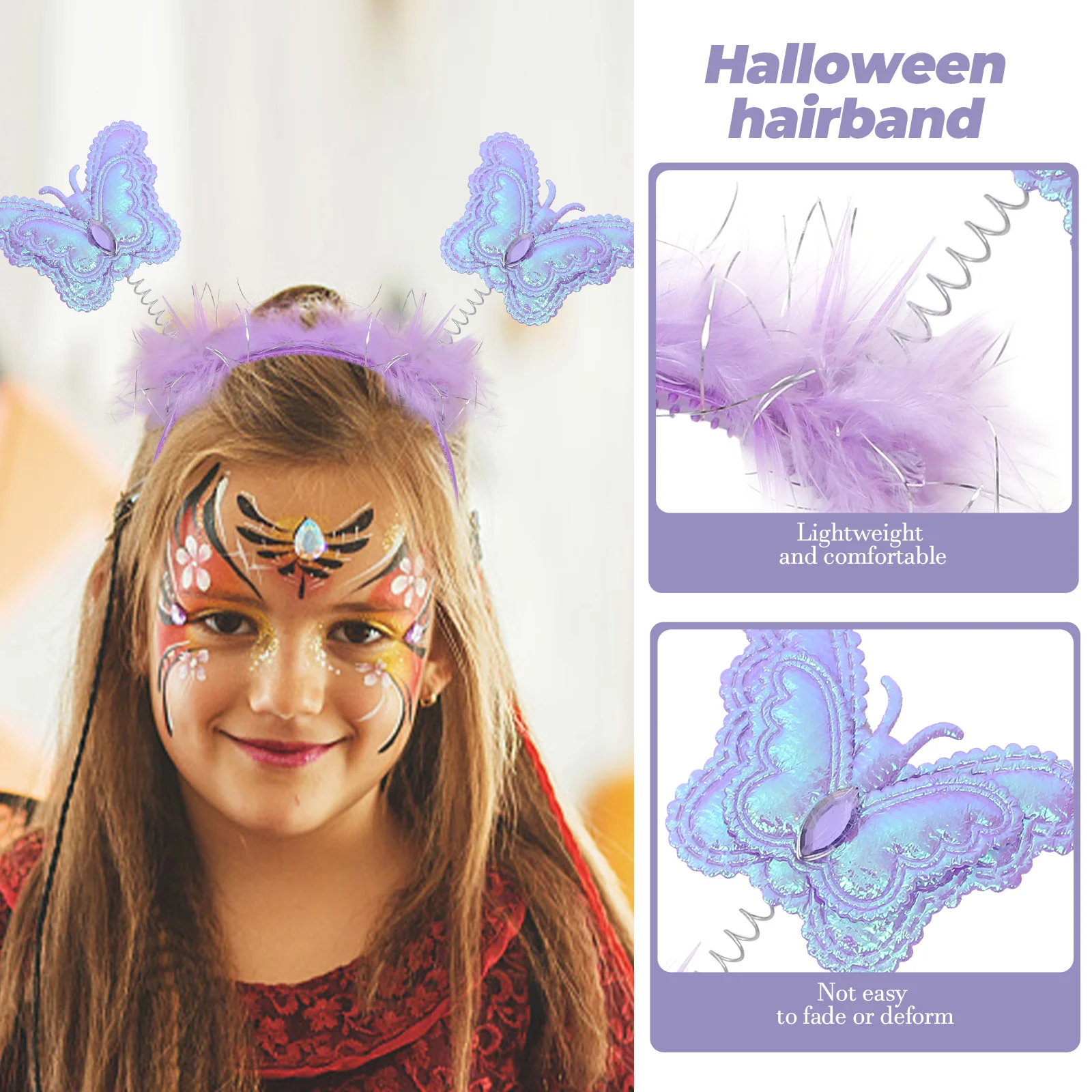 

1 set Butterfly Wings Headband Set Fairy Costume Accessories Tutu Skirt Wand Party Cosplay Set Halloween Carnival Festival Photo