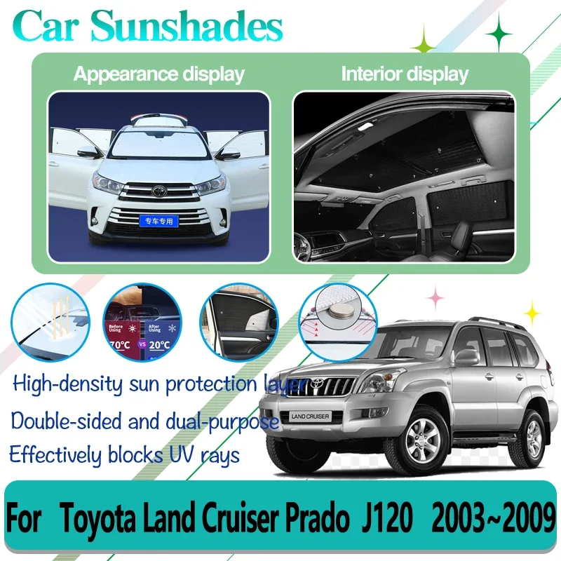 

For Toyota Land Cruiser Prado J120 LC120 FJ120 2003~2009 Car Full Cover Sun Visor Window Shading Sun Protector Cover Accessories