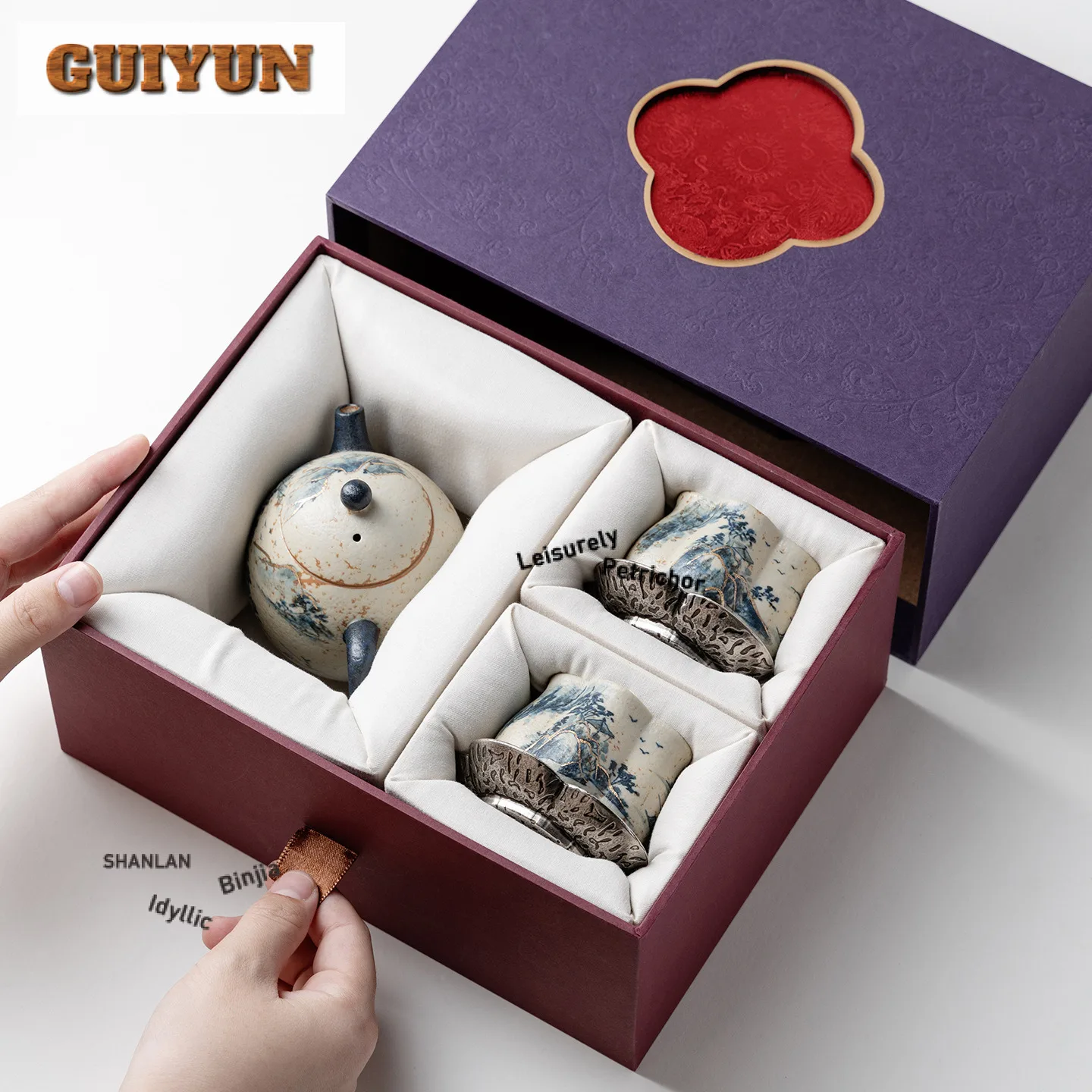 رسمت باليد المشهد طقم شاي مجموعة كاملة حفل الشاي الجمالية مجموعة الشاي تخمير إبريق الشاي وكوب شاي مجموعة المقاهي الديكور #5