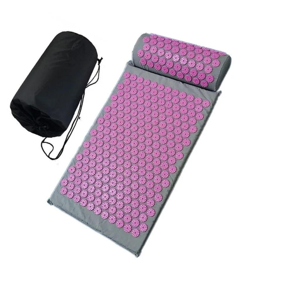 Spike Acupuncture Massage Yoga Mat Cushiont/Pillow Massager (appro.67*42cm)Acupressure Cushion Stress Relieve Back Body Pain Mat