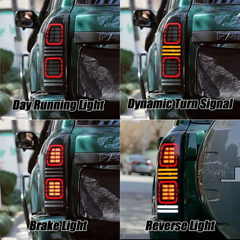 Pair Of Car Tail Light Assembly For Nissan Patrol Y61 07-16 LED Brake Flowing Water Flicker Plug and Play Tail Lamps Taillights