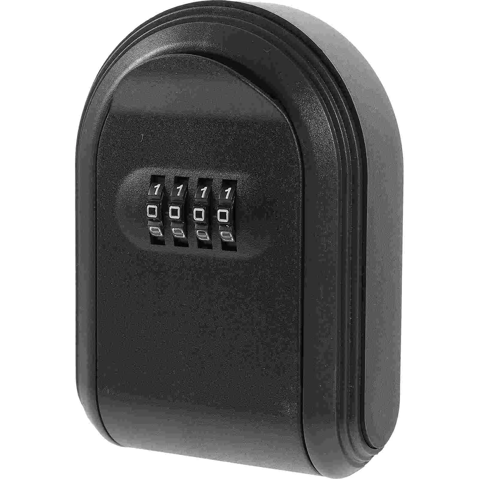 Key Box Password Lock Door Wall Mounted Safe (Black) 1pc Lockbox for Keys Spare Hider Small Plastic