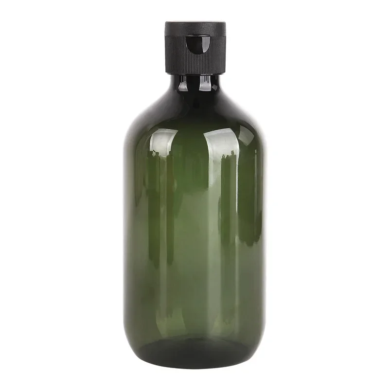 300/500ML Refillable Bottle Olive Green Shampoo Shower Gel Bottle Large Capacity Pure Dew No Spill Reusable Storage Contianer