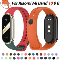 Silicone Strap for Xiaomi Mi Band 10/9/8 NFC Smart Watch Bracelet Wristband for Mi Band 8 Mi 9 10 Sports Adjustable Wrist Strap