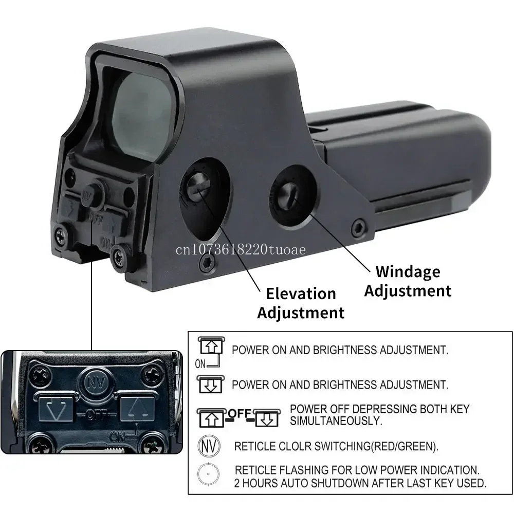552 Tactical Red Dot Sights Holo Reflex Sight for Rifle 20mm Picatinny Rail No Magnification Parallax Outdoor Hunting Shockproof - view 4