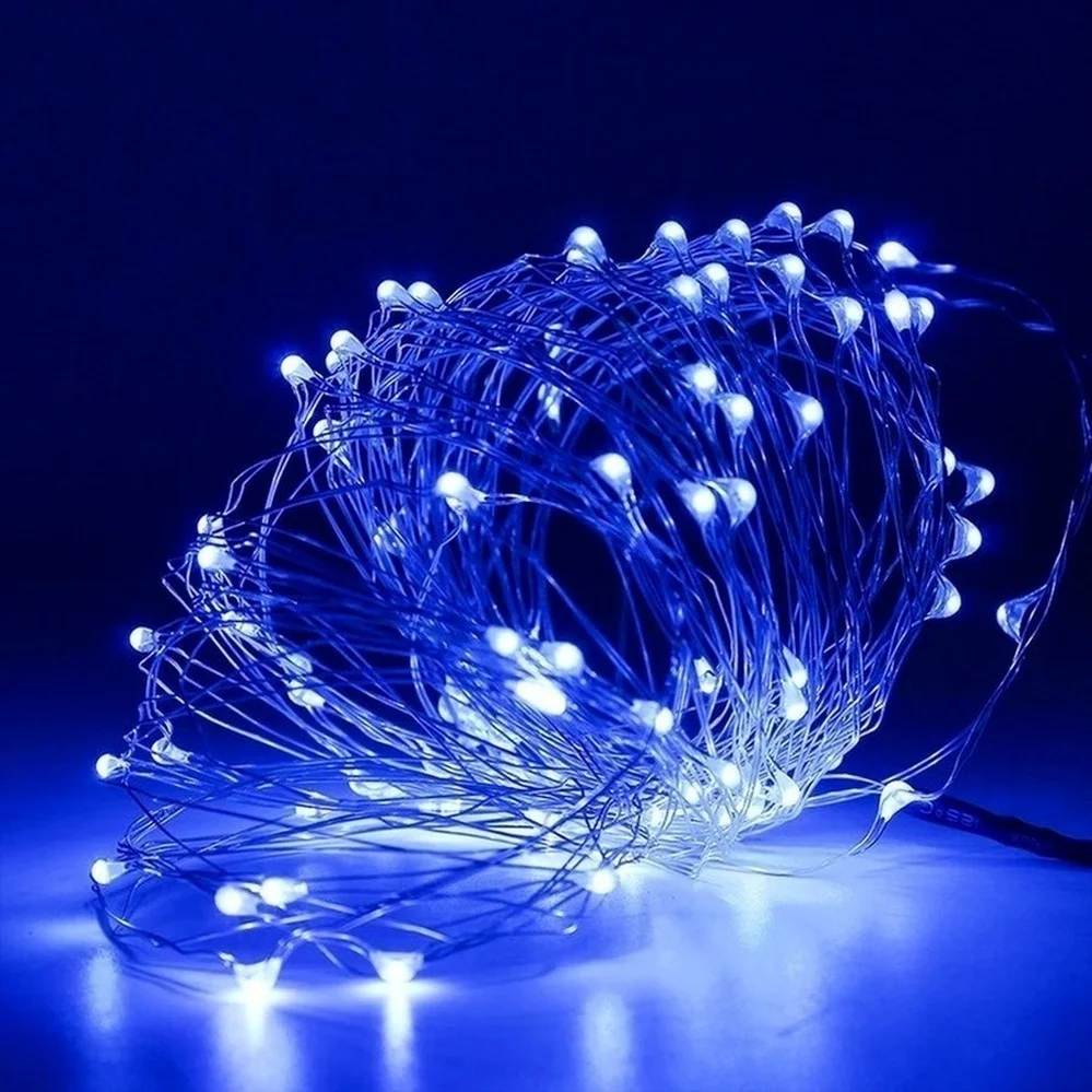 Fio de cobre LED String Lights, Fairy Guirlanda, Decoração De Árvore De Natal, Festa De Casamento, DIY, Feriado, 2022, 10Pcs, 6Pcs