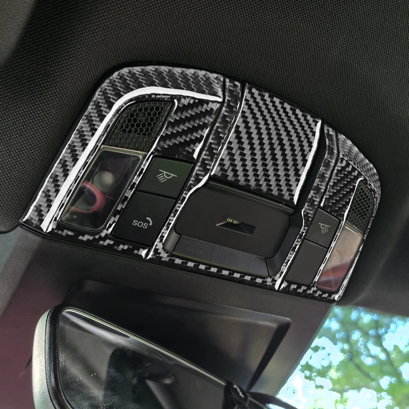 For Porsche 911 992 Carrera 2019-2024 Carbon Fiber Front Reading Light Panel Cover Car Accessories Interior Decorative Sticker