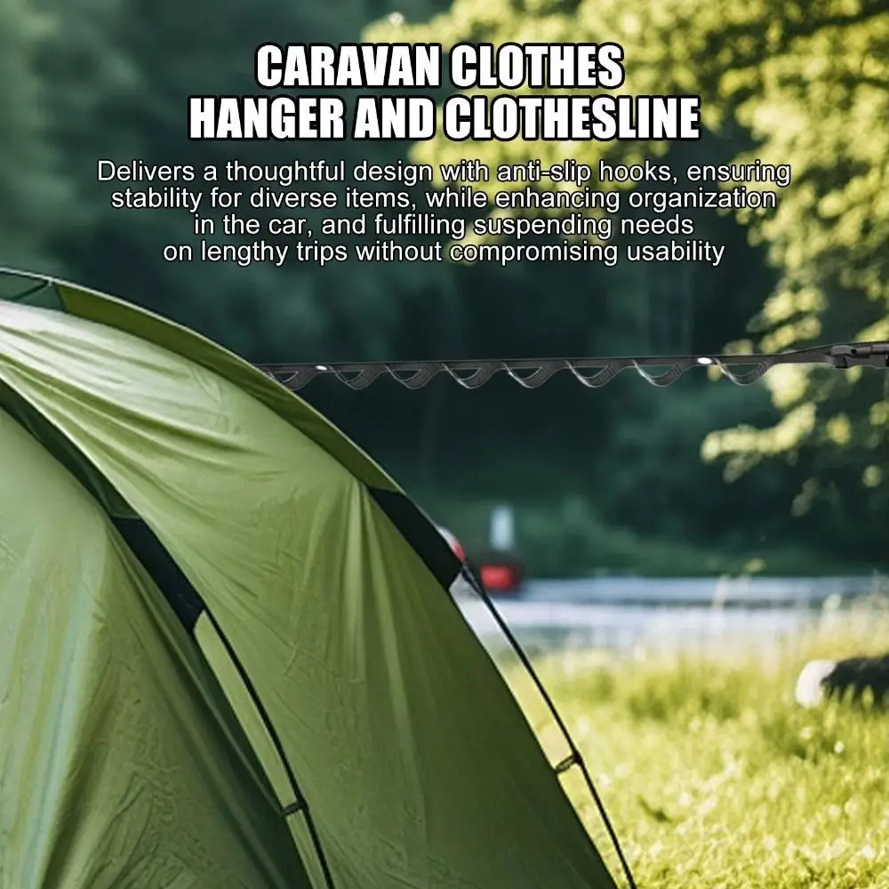 Retractable Design Portable Drying Line Portable Outdoor Use RV Clothesline Hanger Compact Multi-Functional Car Clothes Rack