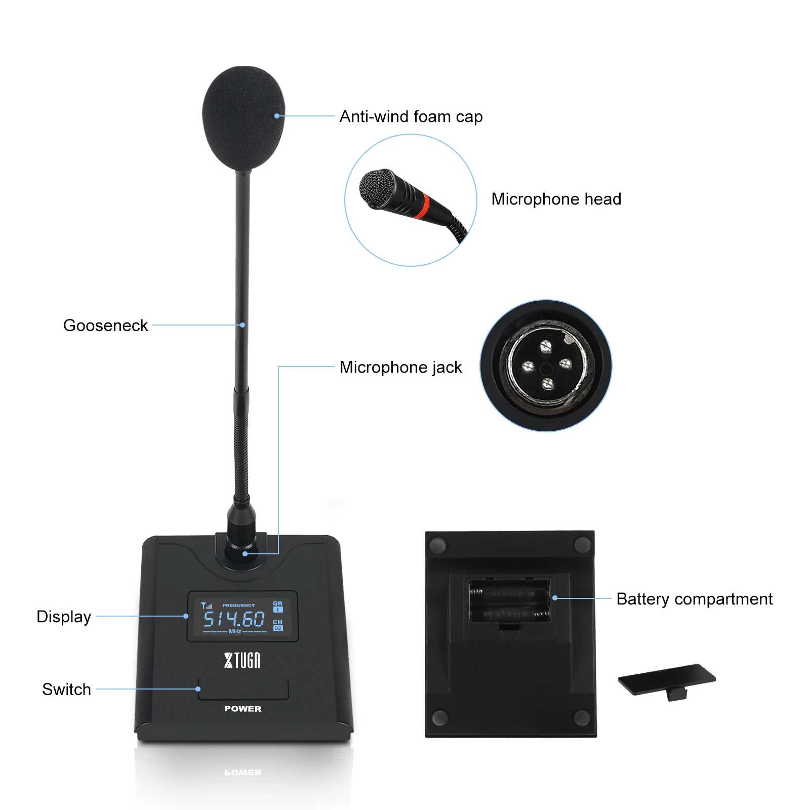 2025 offre spéciale 80 M utilisant la Distance A140 Xtuga 4 canaux col de cygne micro sans fil système de Microphone de conférence UHF sans fil