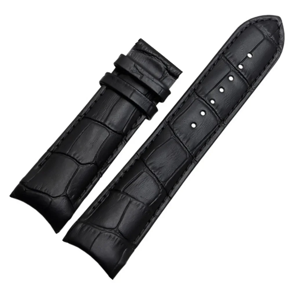 For Tisot Couturier T035 Watch Band Steel Buckle Strap Wrist Bracelet Black Curved End Genuine Leather Watchband 22mm 23mm 24mm