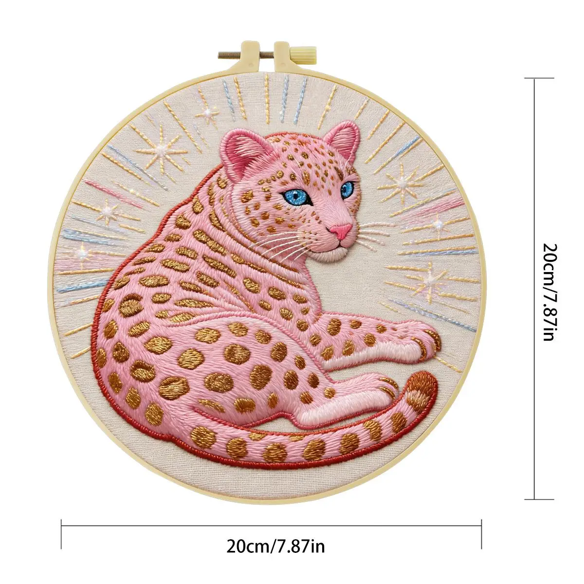 1 Stück 20X20CM/15X15CM 7,87/6,3 Zoll Pink Panther Stickerei-Starter-Kit DIY-Kit DIY-Stickerei-Set Handarbeiten Nähkunst – Detail 4