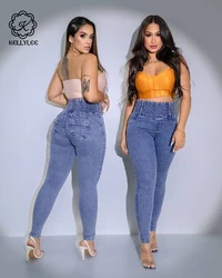 New 2024 Women Curvy Figure Pants High Waist Stretchy Sliming Jeans Straight Leg Wrap Hips Casual Daily Trousers Y2k Streetwear