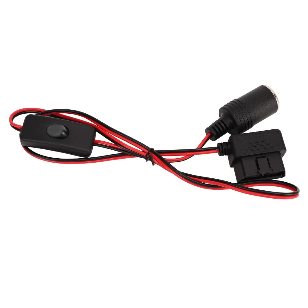 Durable 16Pin Lighter On/Off Switch Plug And Play OBD2 Adapter Cable Universal Power Adapter Connector Maintenance Technician