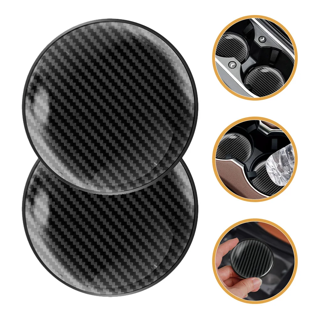 

2 шт. подставки для напитков из углеродного волокна, термостойкие изоляционные подушечки для чашек, противоскользящие пластиковые подставки, многоразовые украшения автомобиля