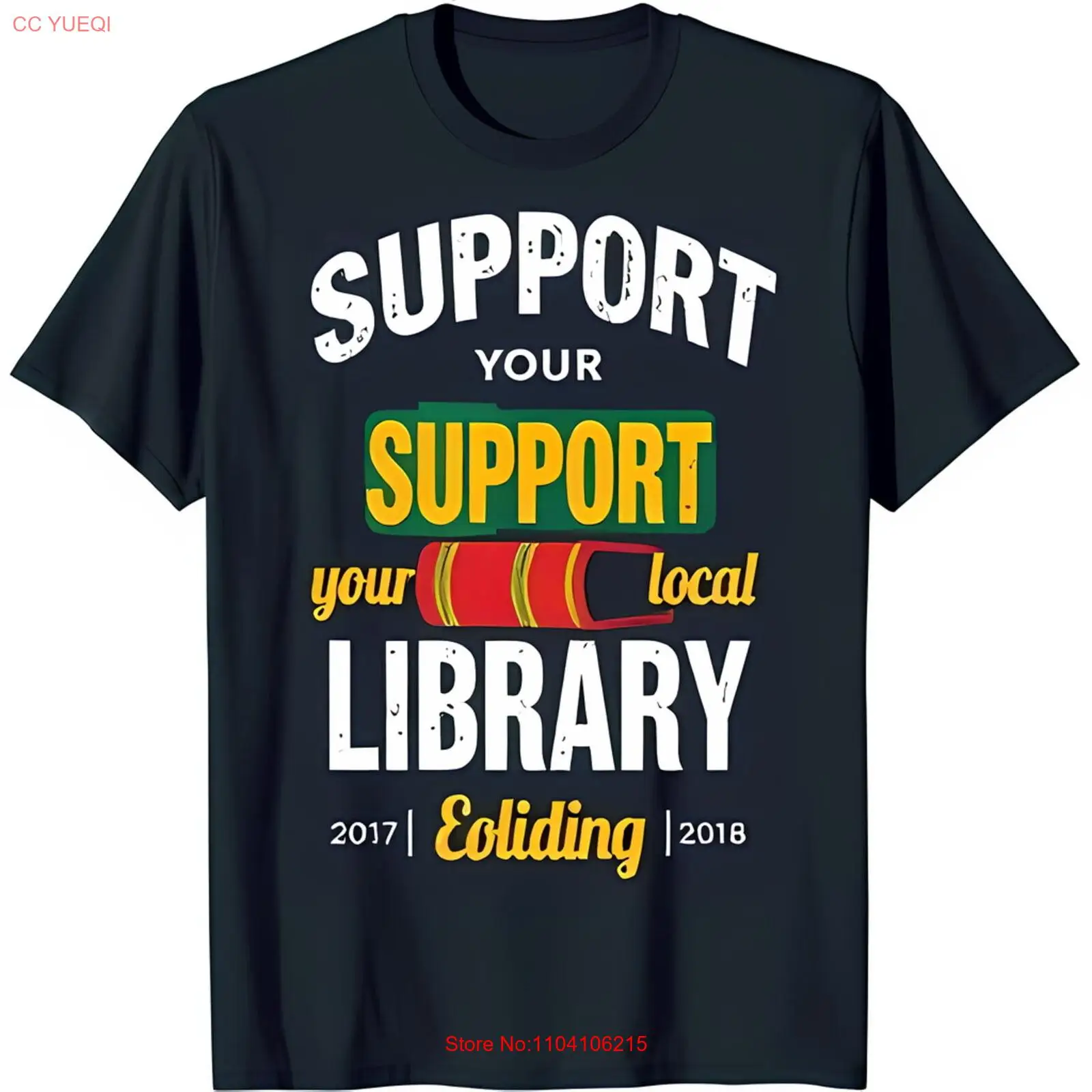 Library T-Shirt Graphic with Colorful 2017 Eolidng 2018