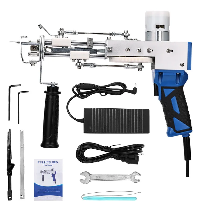 Tufting Gun 2 in 1ชุดพร้อมเครื่องตัดพรมไฟฟ้า, เครื่องทอพรมทอ