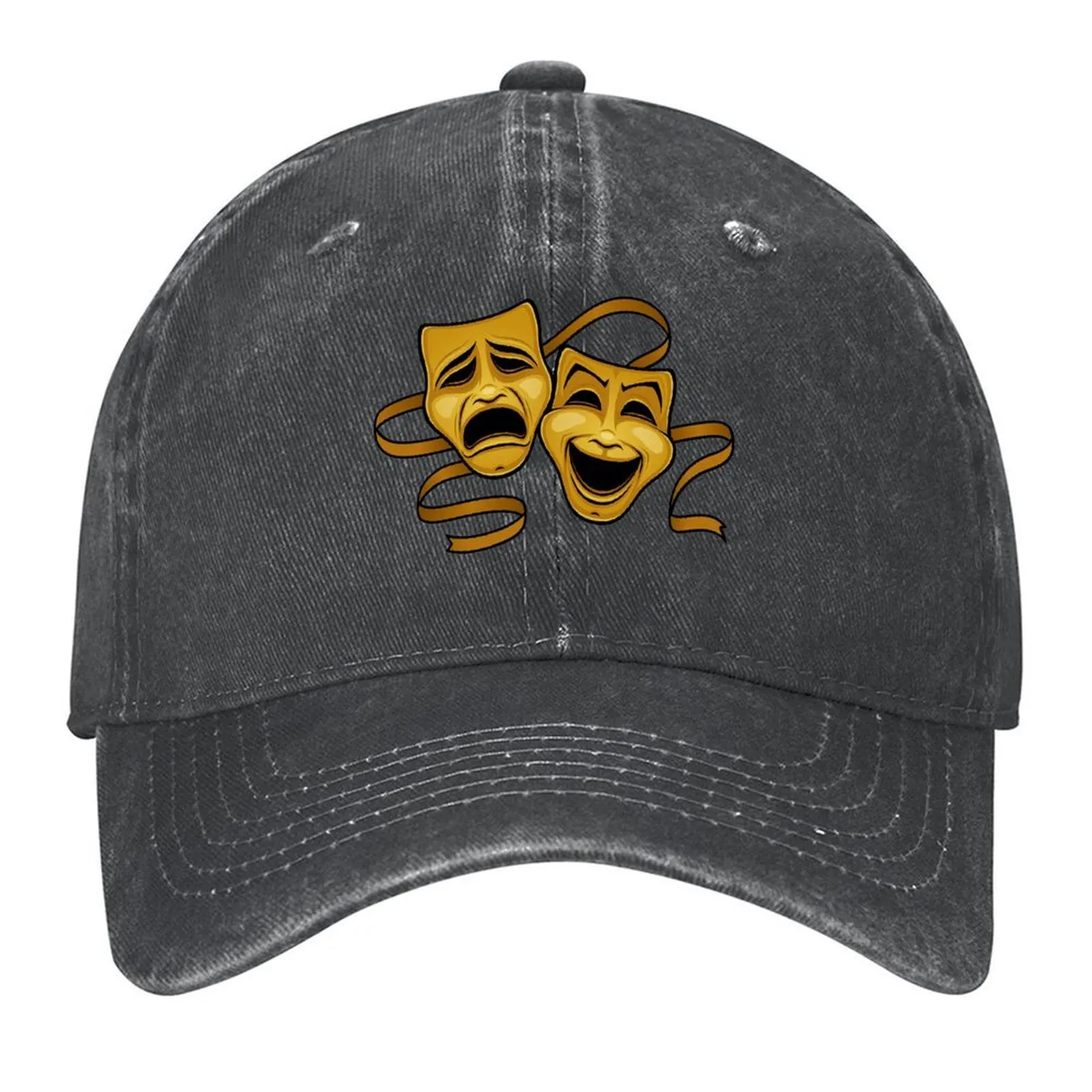 

Gold Comedy And Tragedy Theater Masks Baseball Cap Custom Cap Snapback Cap Thermal Visor Golf Women Men's
