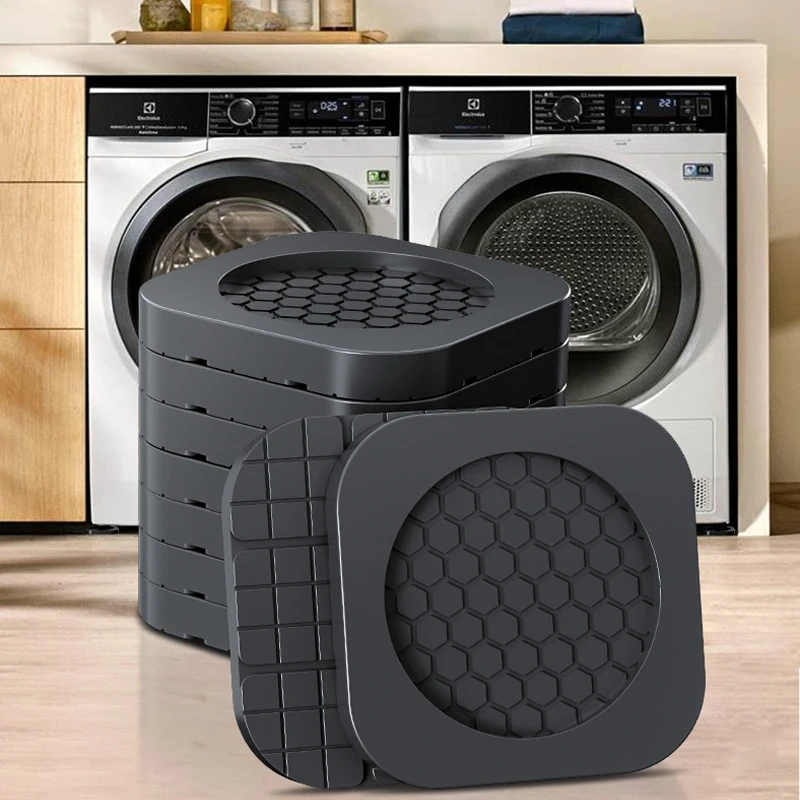 4Pcs Anti Vibration Feet Pads - Heavy Duty Anti Slip Silent Dampers Stand for Washing Machine, Refrigerator and Furniture