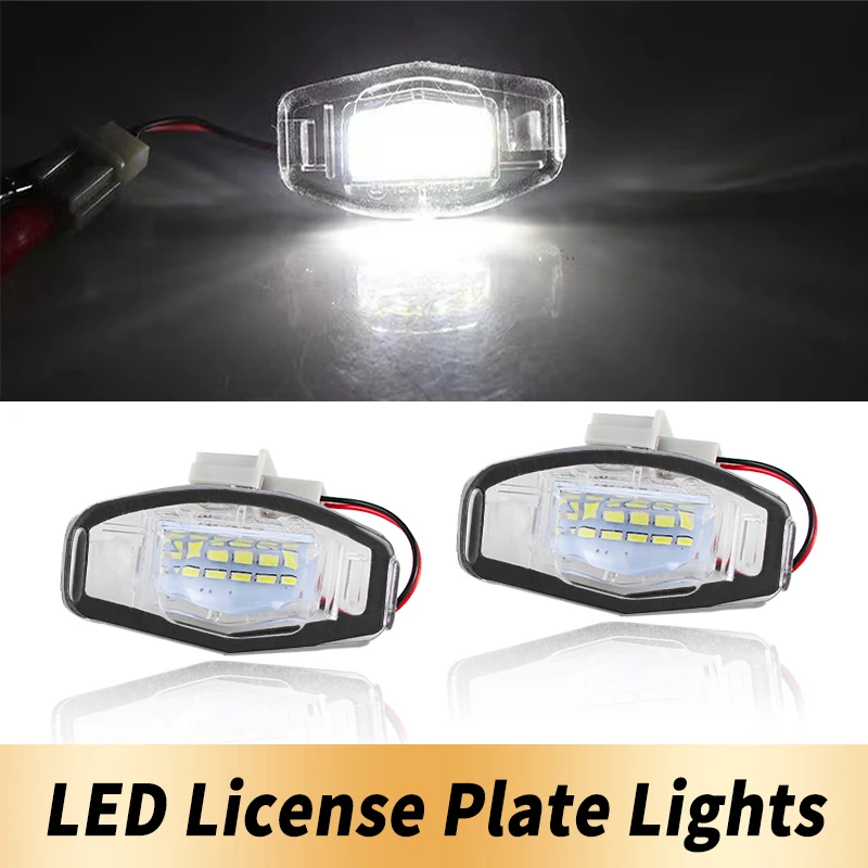 2Pcs Car LED License Plate Lamp For Honda Civic 7th 8th 9th Gen Pilot Accord Sedan Odyssey Acura TL MDX RL TSX RDX ILX 2001-2018