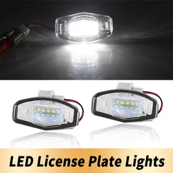 2Pcs Car LED License Plate Lamp For Honda Civic 7th 8th 9th Gen Pilot Accord Sedan Odyssey Acura TL MDX RL TSX RDX ILX 2001-2018