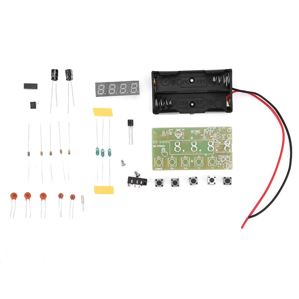 87-108MHz AM/FM onda media FM dos bandas estéreo Digital máquina de sintonización auriculares módulo de Radio Kit Diy producción enseñanza producto