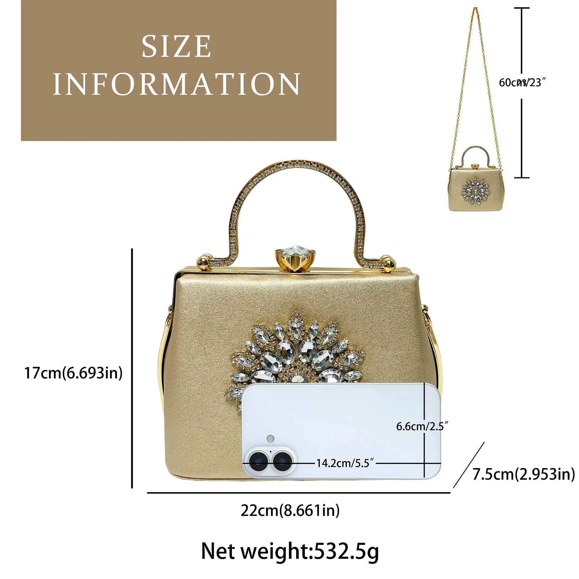 Satin Gold Sunflower Crystal Metal Top Handle Clutch Women Luxury Party Runway Evening Handbag Luxury Designer Bags High Quality