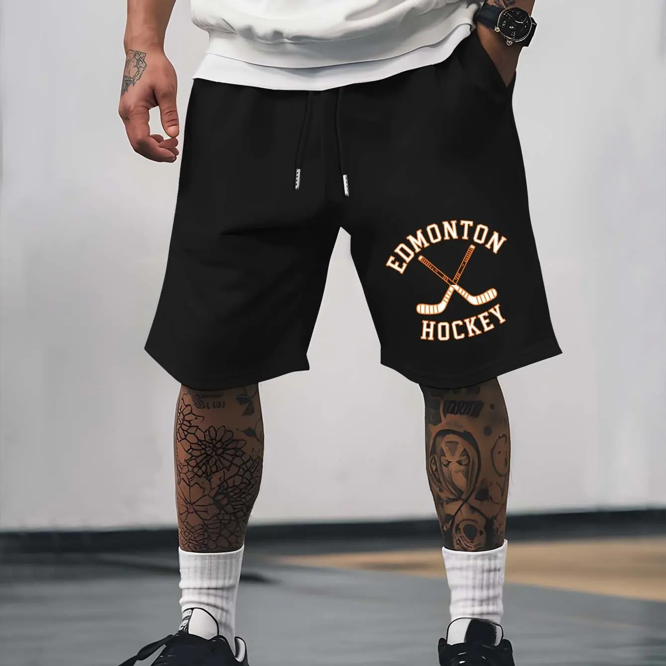 

Летние мужские повседневные шорты с хоккейным принтом, дышащая, приятная для кожи ткань, стильные, универсальные, подходят для занятий спортом и повседневной носки.