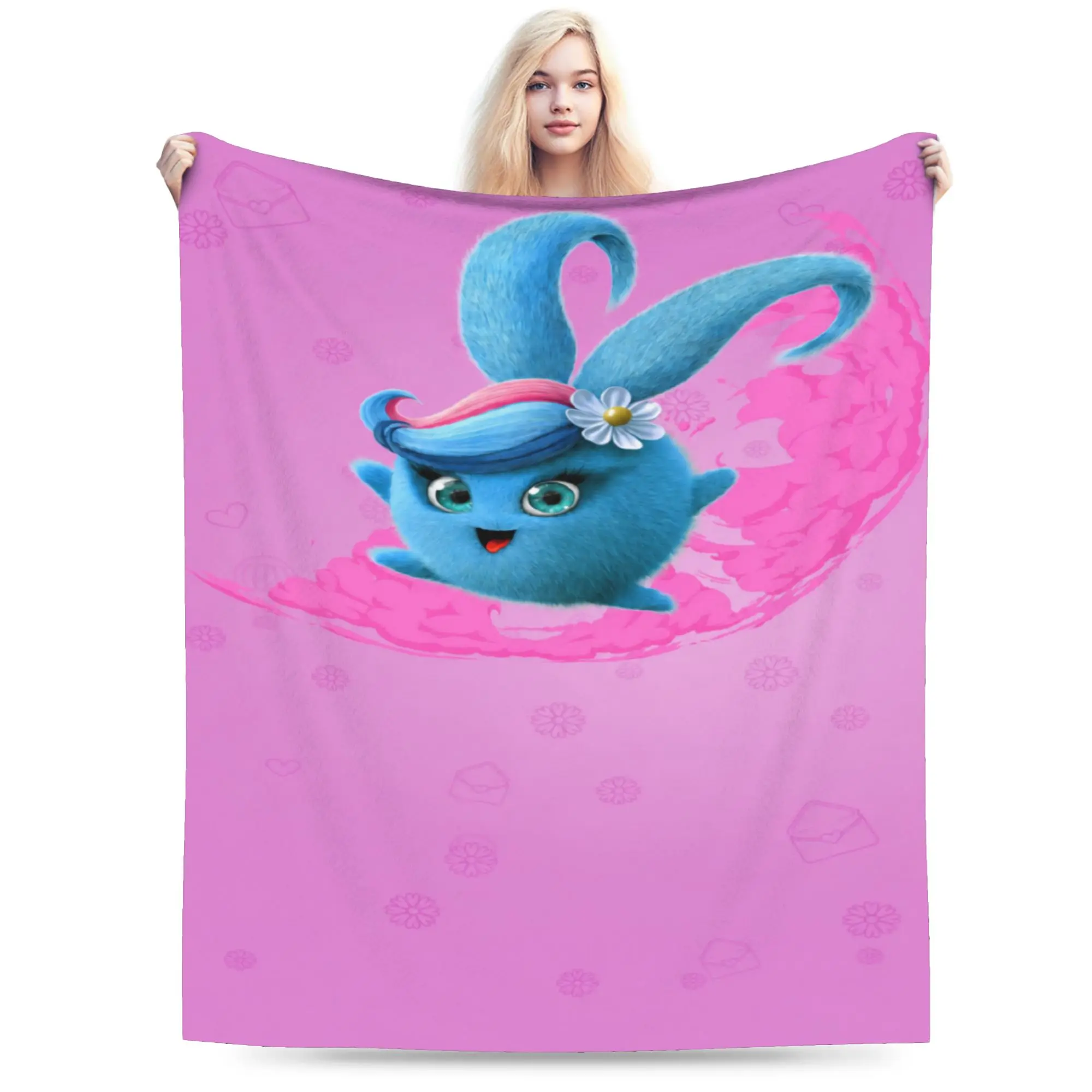 Sunnys Bunnies cartoon Blankets Flannel  Multifunction Lightweight Thin Throw Blanket for Bed Plush Thin Quilt