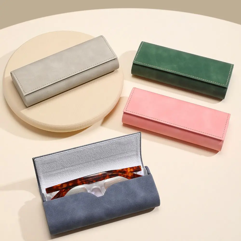 Leather Pu Glasses Case Large Capacity Dust-proof Glasses Bag Anti-lost Eyewear Protector Case Eyewears Storage Box Students