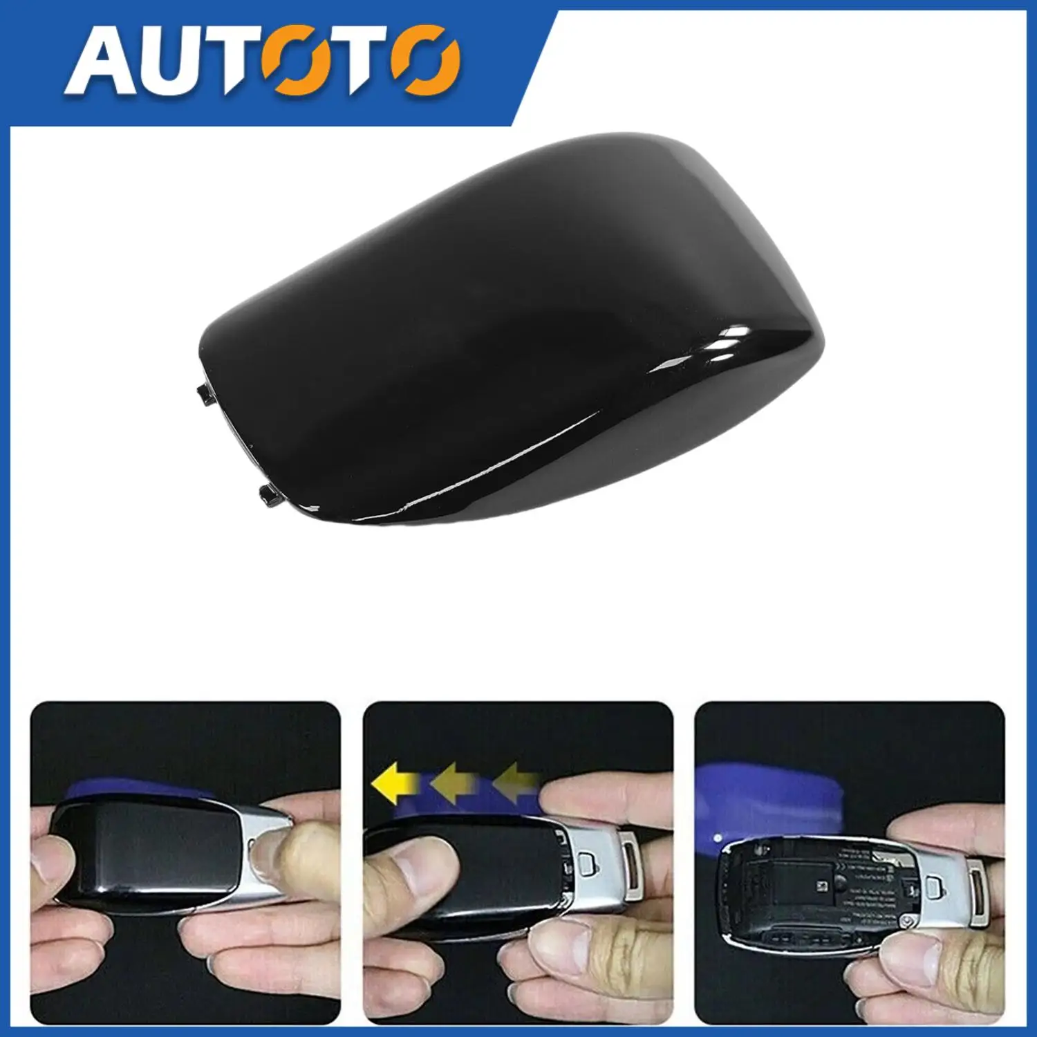 

1Pcs Glossy Black Smart Key Case Key Back Cover For Mercedes Benz C E S Class GLE Car Key Decor Accessories