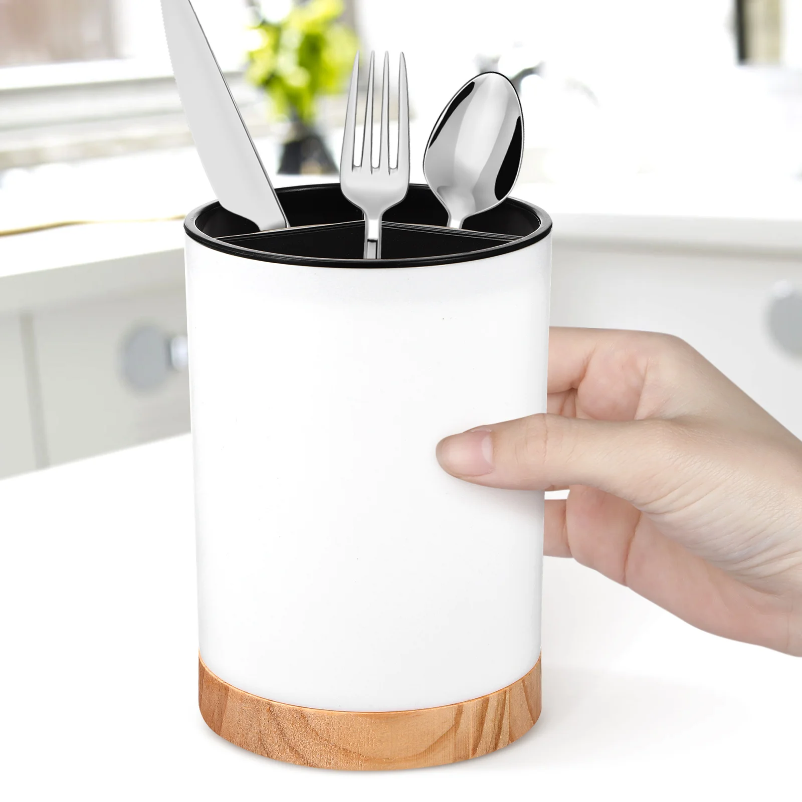 

Cutlery Holder Storage Rack Premium Material Black Decor Spoon Utensil Reusable Utensil Holder For Storage Practical Gift